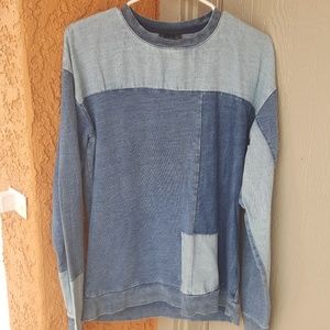 Topshop patchwork denim sweatshirt